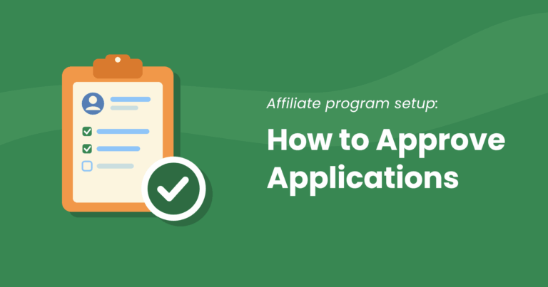 Orange clipboard with an applicant profile and checklist next to a green tick, beside the title How to Approve Applications