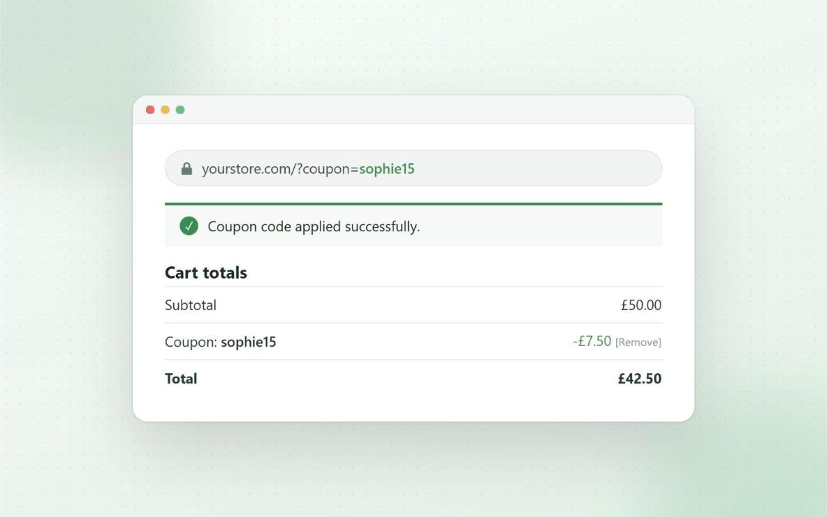 Affiliate coupon applied automatically in the WooCommerce cart after visiting a referral link